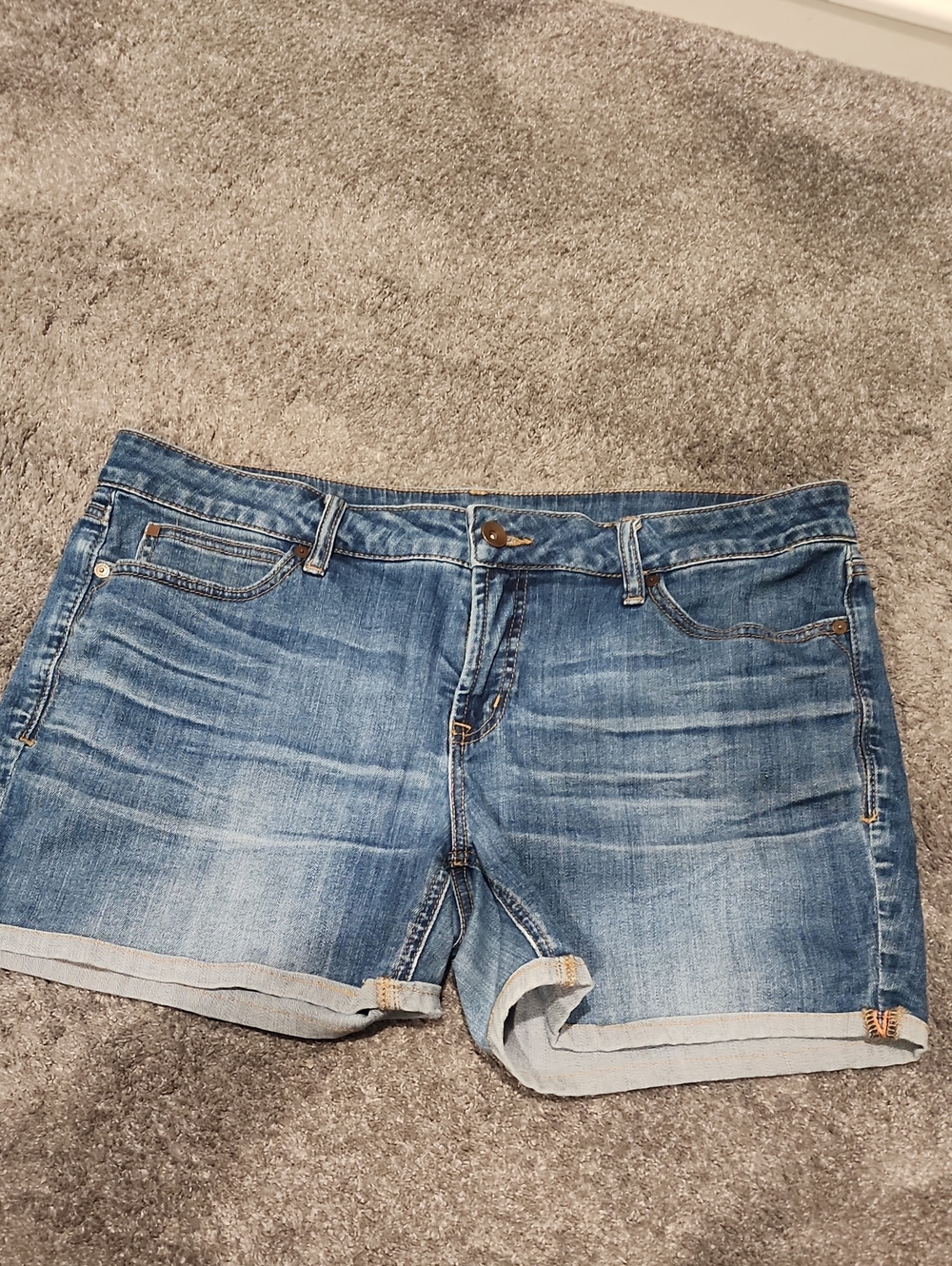 jcpenney Light Blue Rolled-Hem Denim Shorts